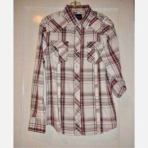 NWOT 7 Diamonds Western Plaid Shirt